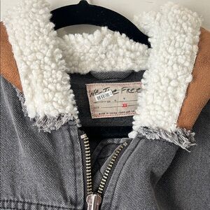 We The Free Black and White Womens Jean Jacket